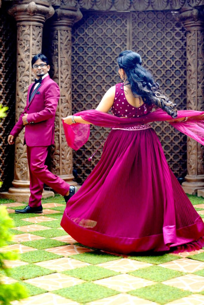 Rented costumes for pre-wedding photoshoot in Bangalore