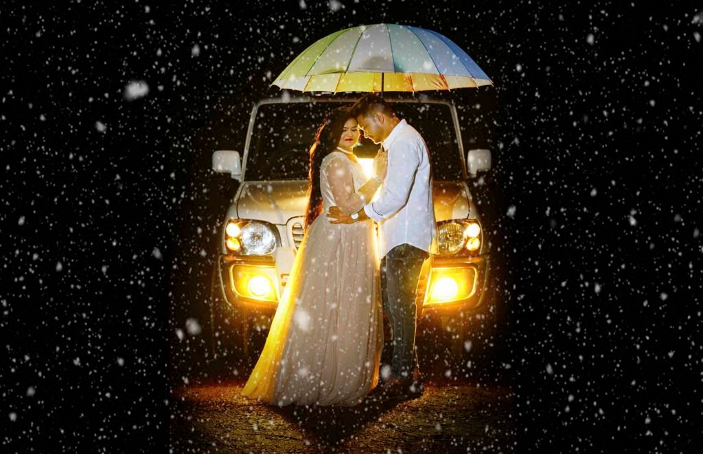 Forehad touch couple pose